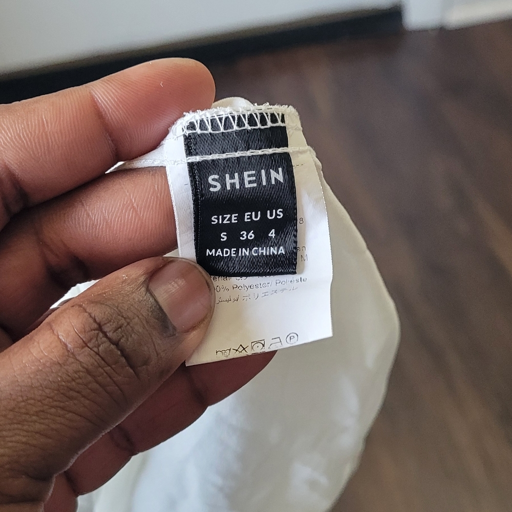 White Close Neck Flare Top